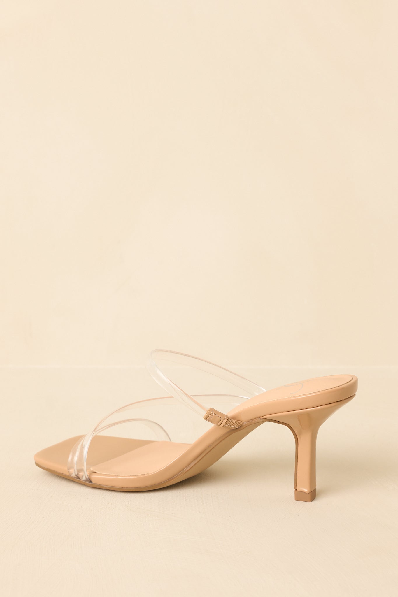 Let Me Make It Clear Nude Clear Strap Heels