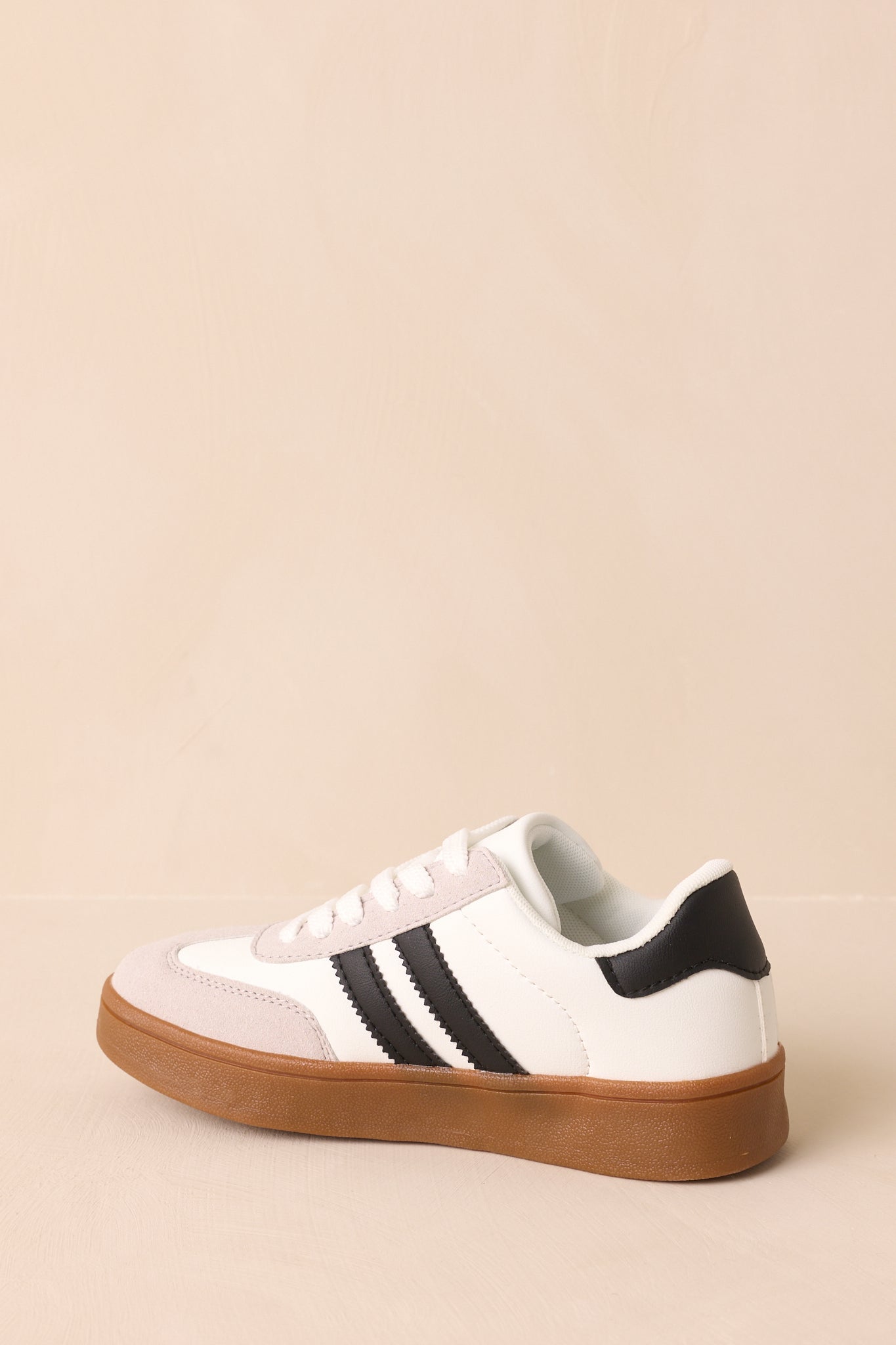 Chasing Chill White Faux Leather and Suede Lace-Up Sneakers