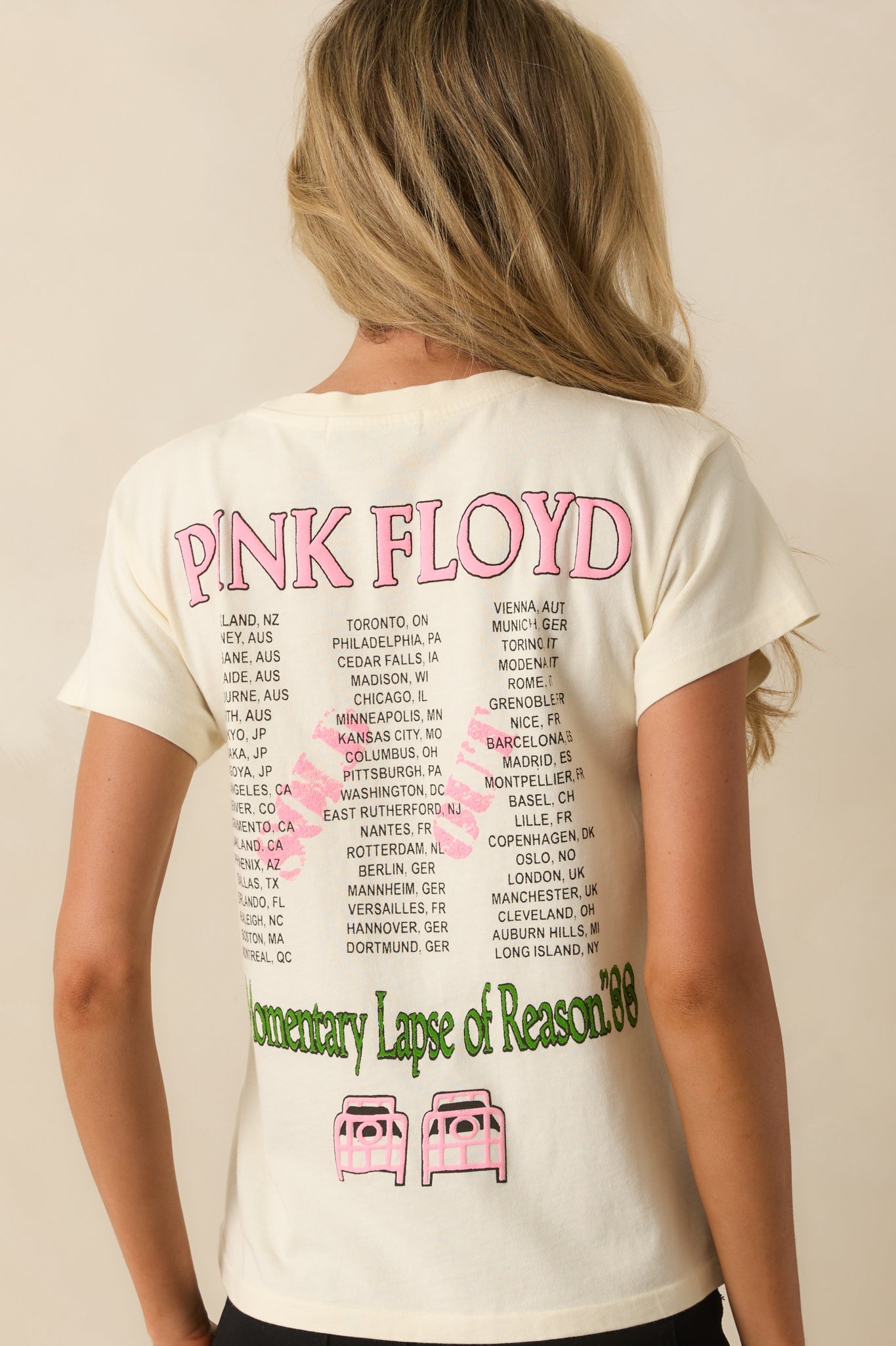 Pink Floyd Ivory Cotton Momentary Lapse Of Reason Tour Tee