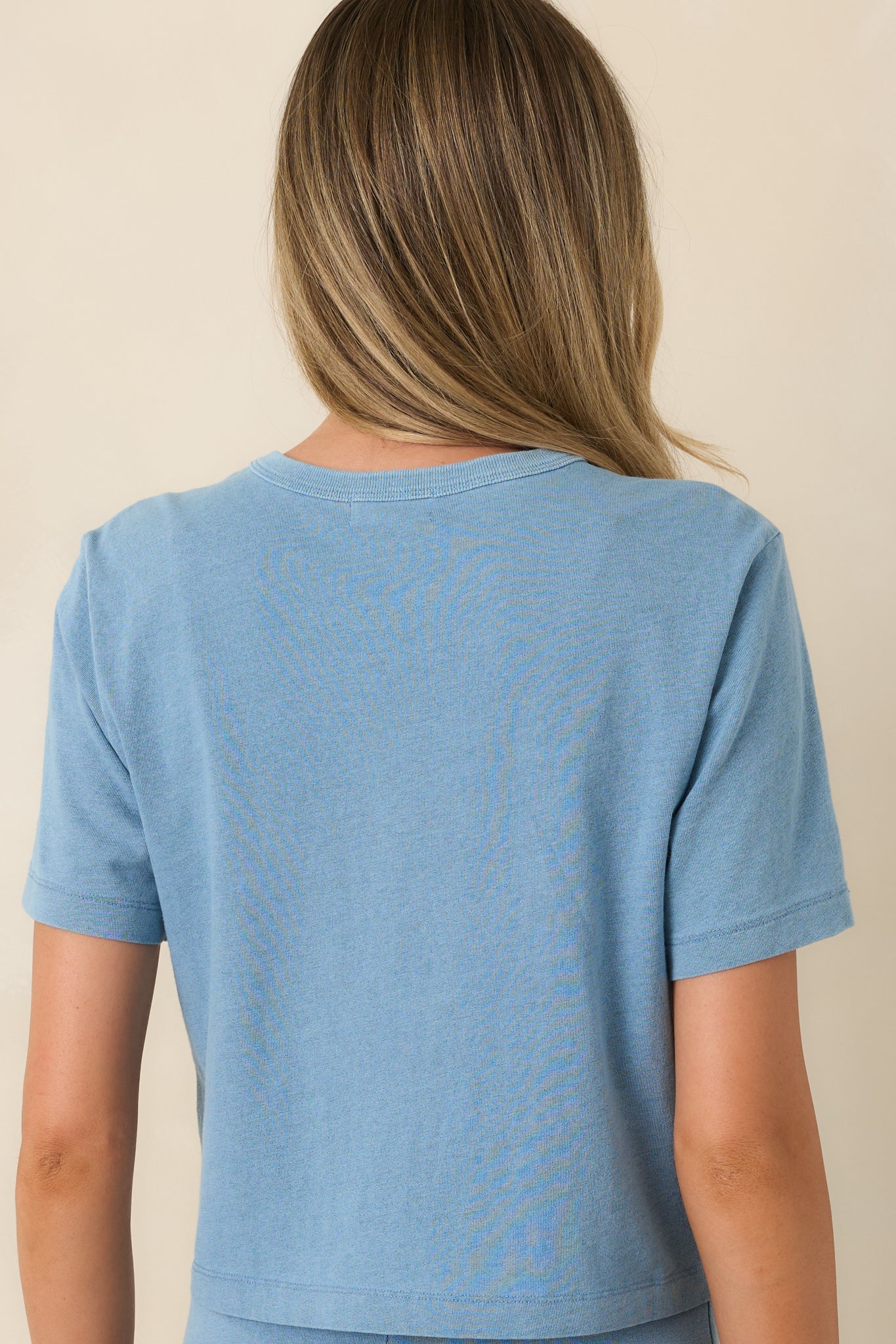 Z Supply Stellan Washed Indigo Cotton Jersey Denim Tee