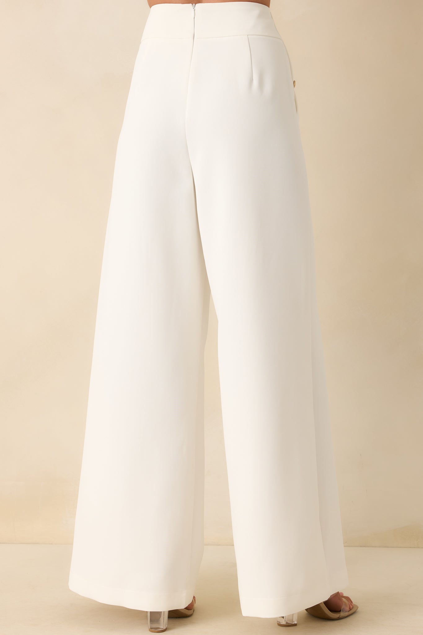 Flip The Script White Wide Leg High Waisted Pants