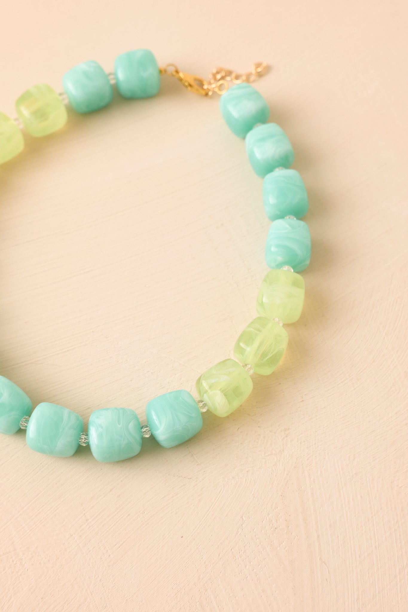 Cheers to That Aqua & Light Green Beaded Necklace