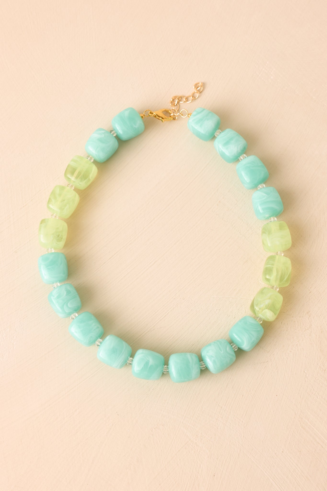 Cheers to That Aqua & Light Green Beaded Necklace