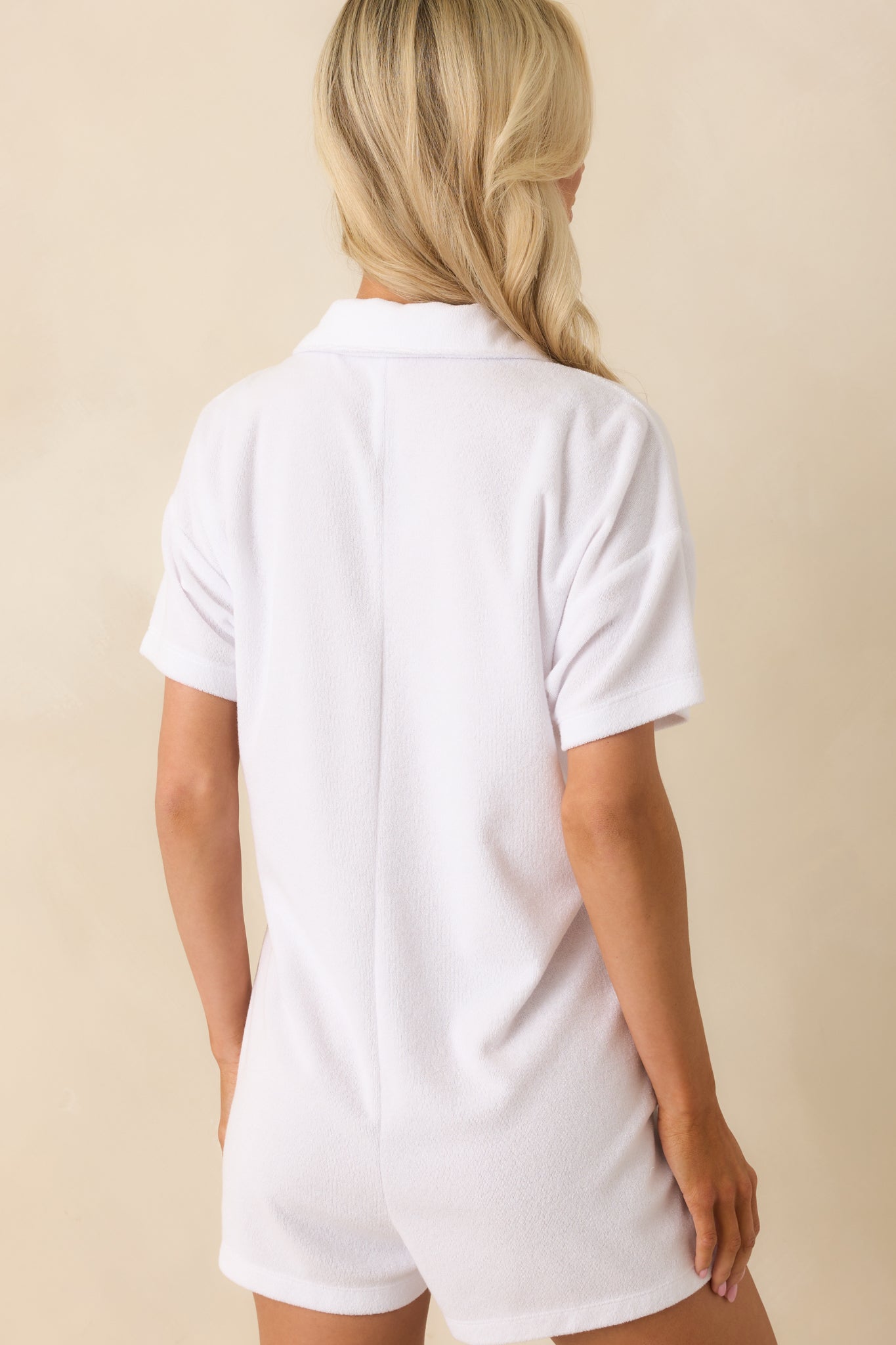 Z Supply White Cotton Azur Loop Terry Romper