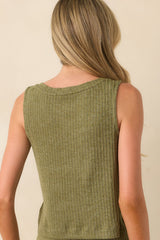 Z Supply Olive Green Sloane V-Neck Rib Tank