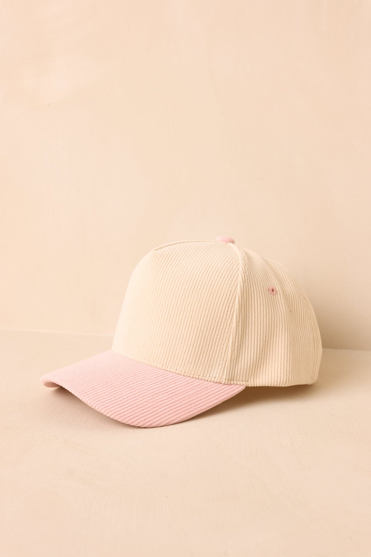 Catching Feelings Ivory & Pink Contrast Baseball Cap