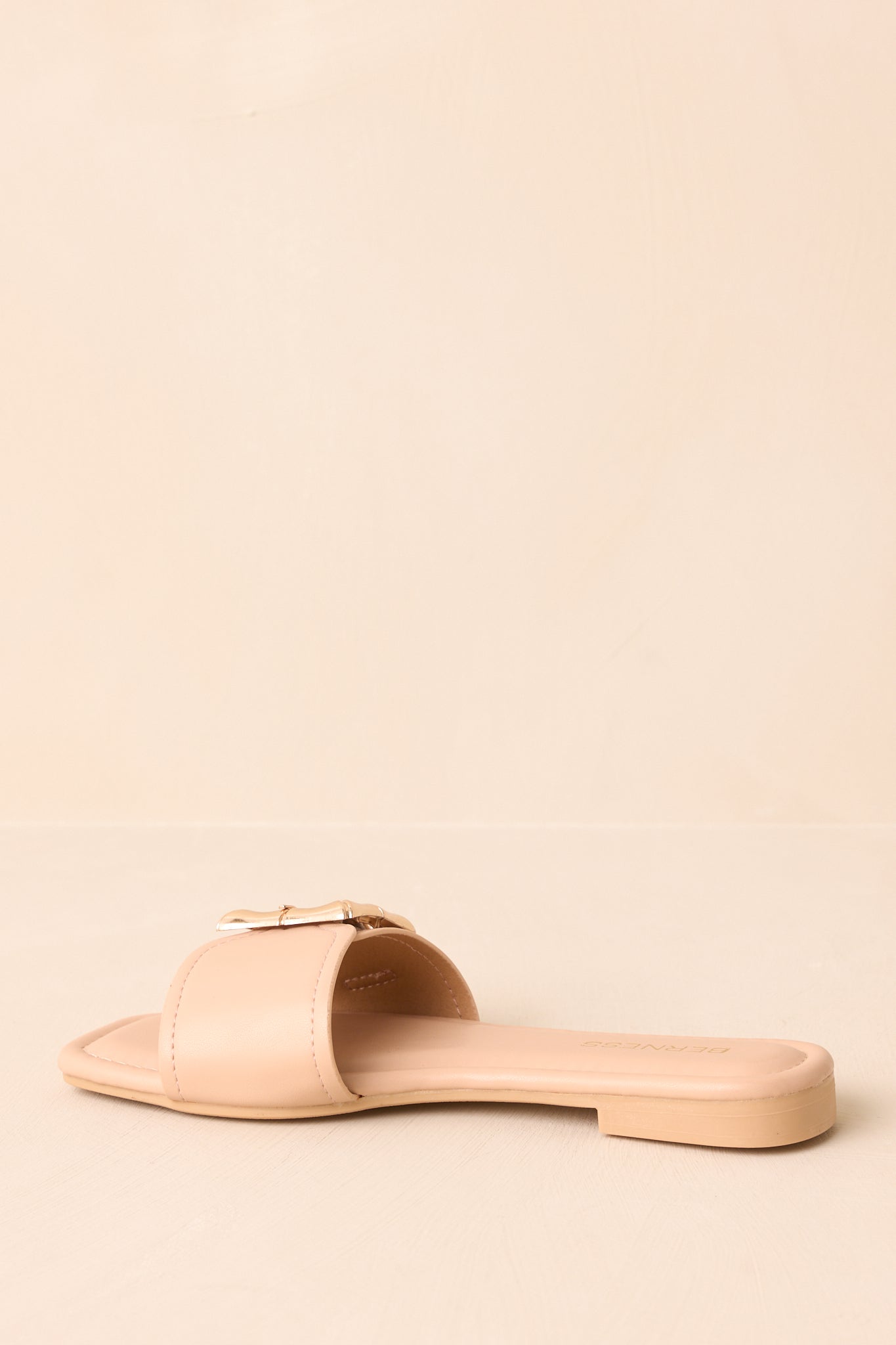 Hidden Treasure Beige Buckle Flat Sandals