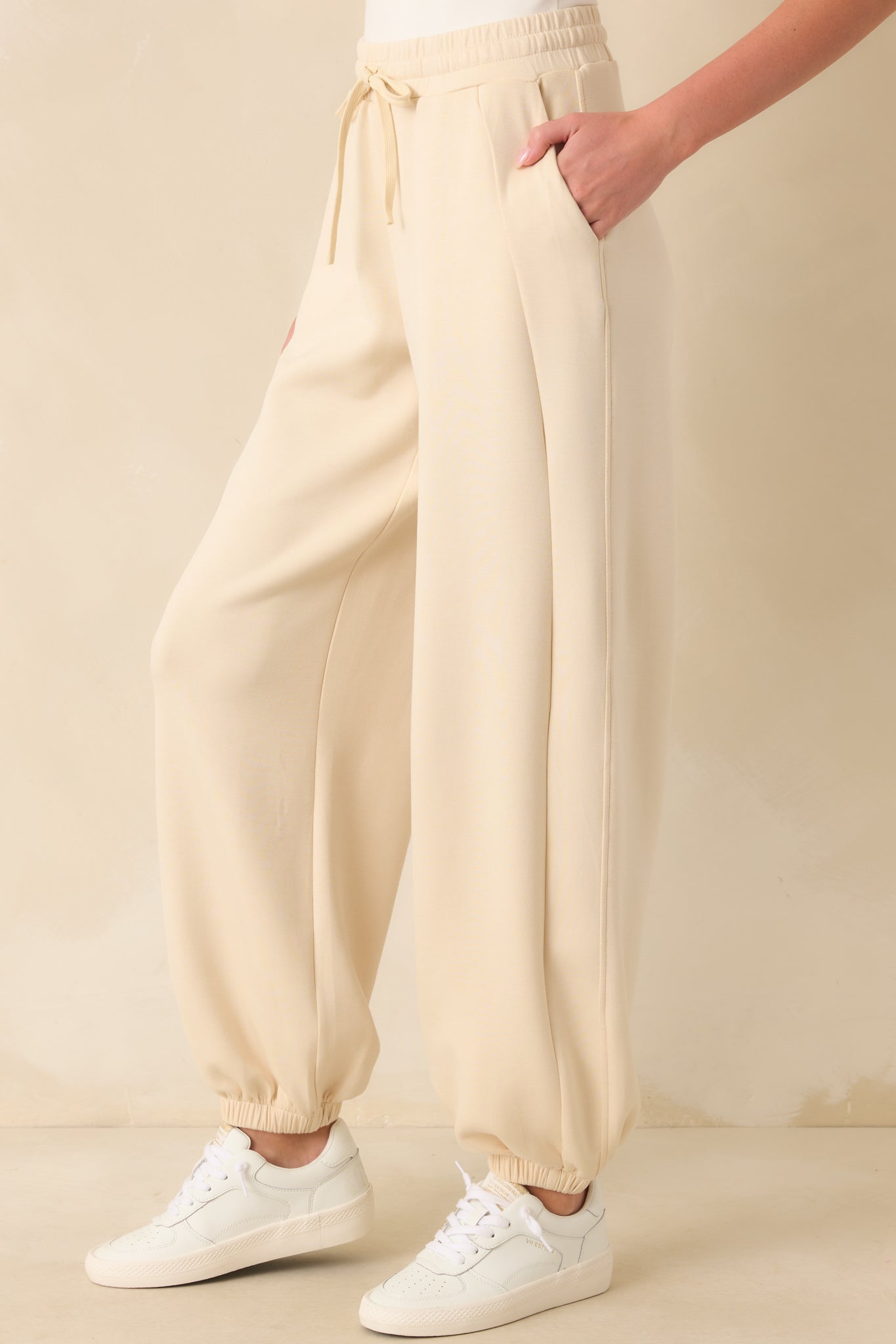 Running Errands Ecru Beige Joggers