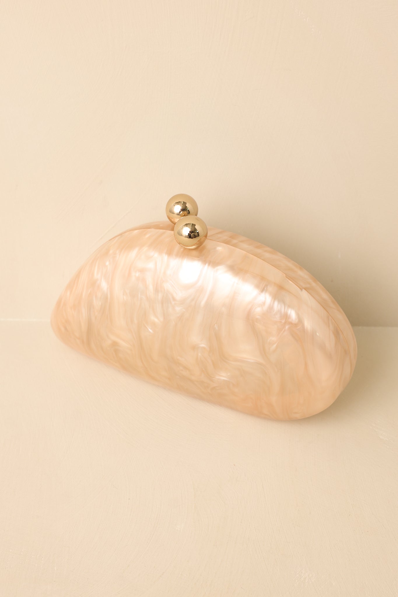 Shining Moment Beige Marble Clutch