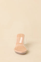 Perfectly Elevated Beige Clear Platform Block Heels
