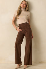 In Just A Minute Beige Ribbed Turtleneck Short Sleeve Sweater