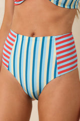 MINKPINK Aurora Multi Contrast Stripe High Waisted Bikini Bottoms
