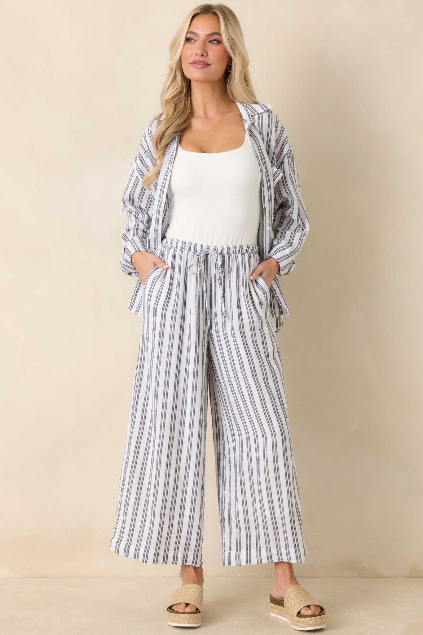 Z Supply The Perfect Black & White Stripe Pants