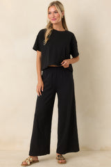 Z Supply Sway Black Textured Cropped Tee