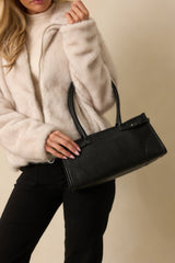 Loving What You See Black Faux Leather Handbag