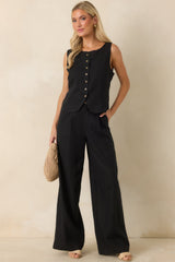 Z Supply Overlook Black Linen Pants
