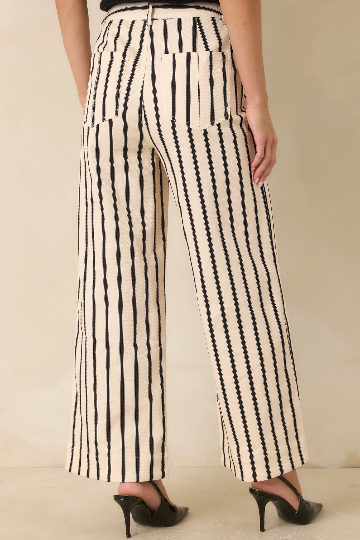 Leading the Way Black Stripe Cotton Pants