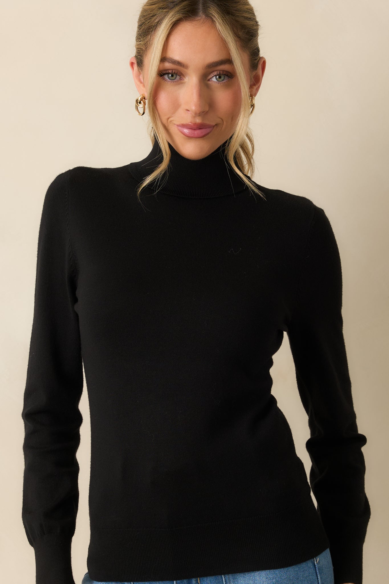 Comfortable Charm Black Turtleneck Sweater