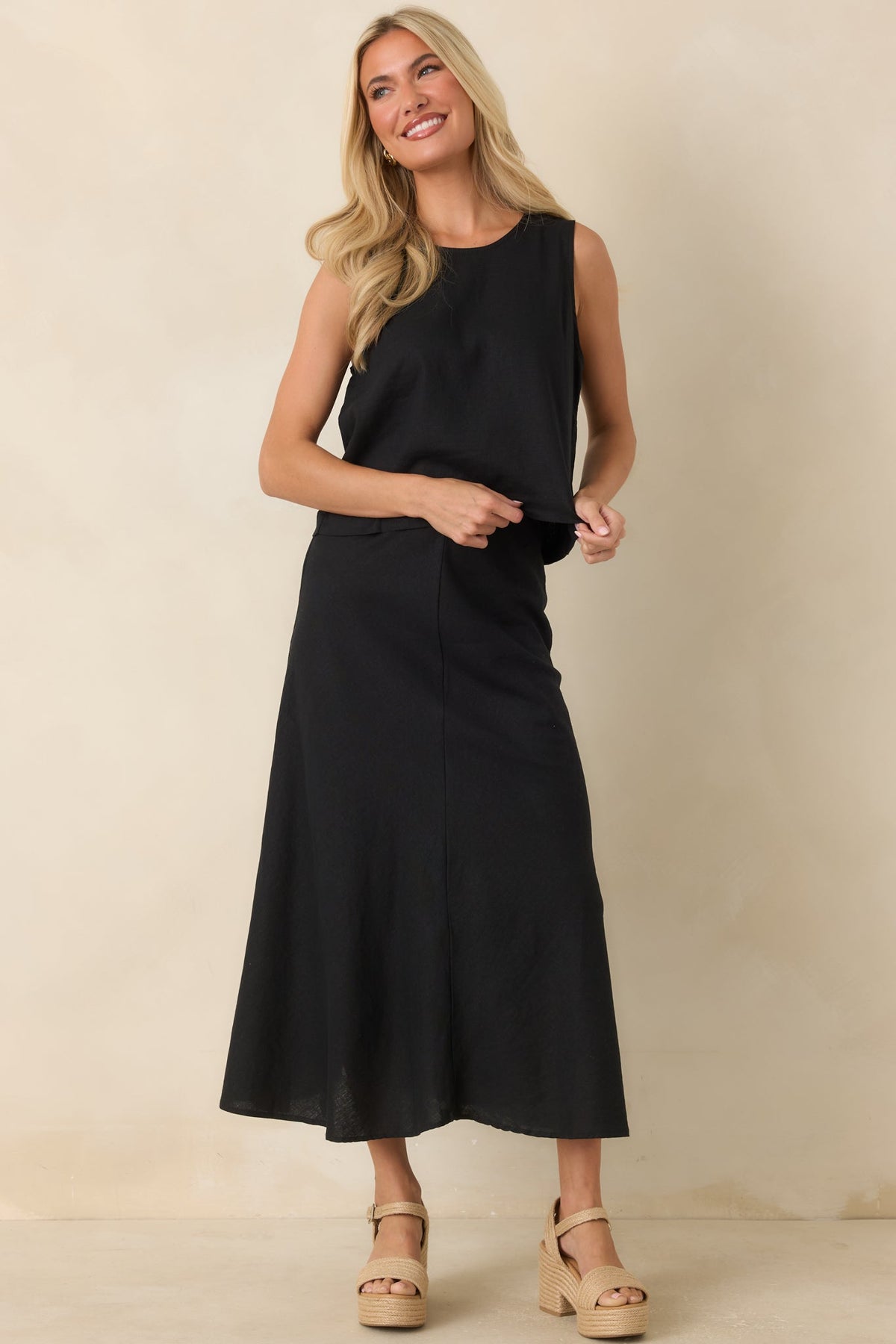 Z Supply Sloane Black Linen Tank
