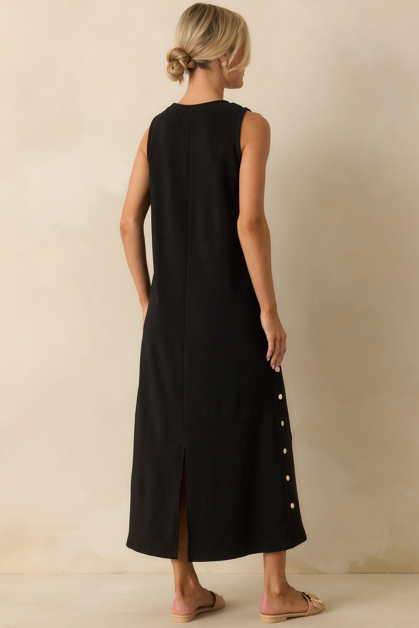 I'm Choosing Happiness Black Sleeveless Maxi Dress