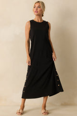I'm Choosing Happiness Black Sleeveless Maxi Dress
