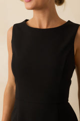 Let Me Remind You Black Ruffle Hem Structured Mini Dress