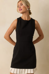 Let Me Remind You Black Ruffle Hem Structured Mini Dress