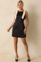 Call It What You Want Black Satin Sleeveless Mini Dress
