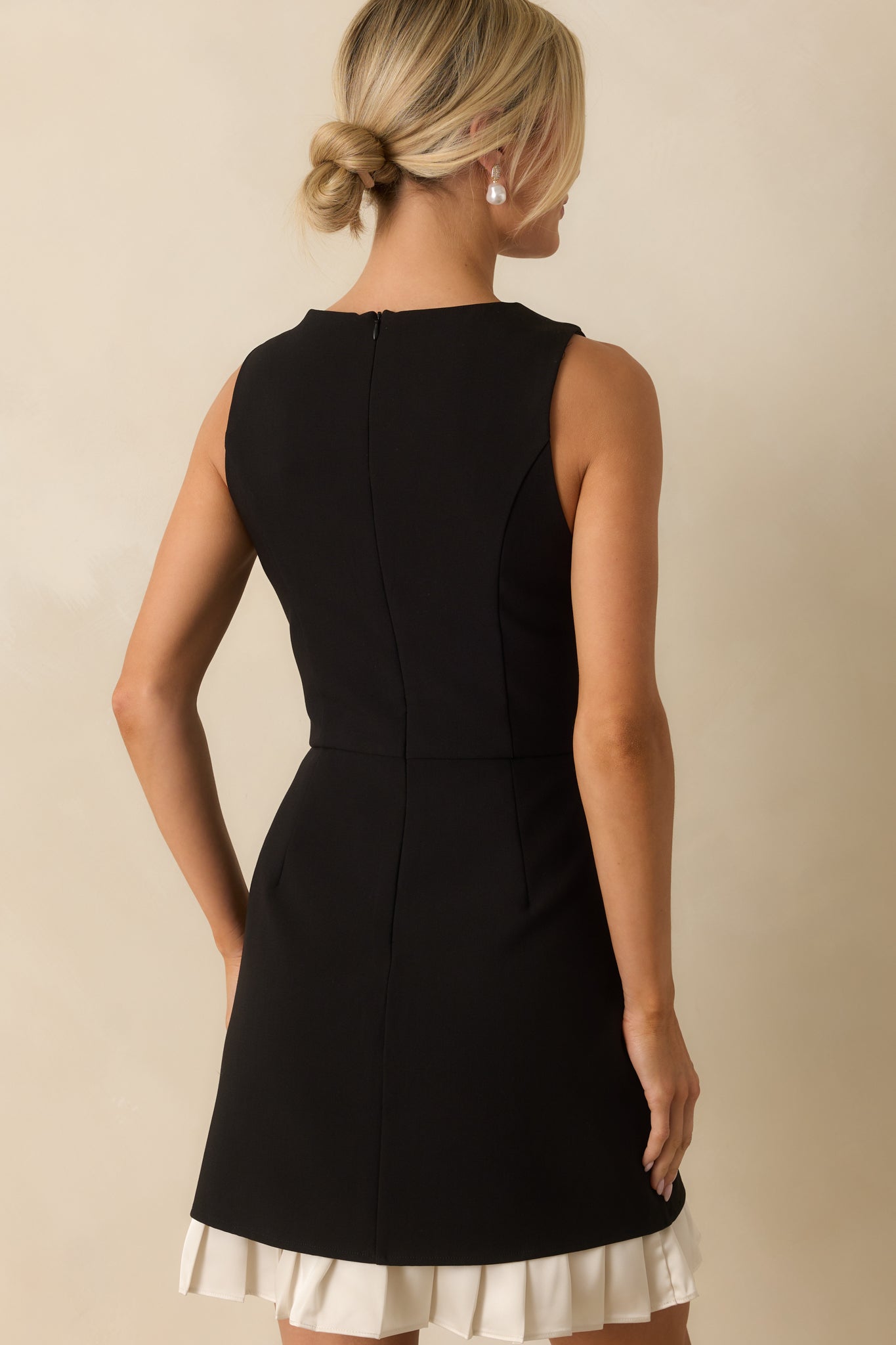 Let Me Remind You Black Ruffle Hem Structured Mini Dress