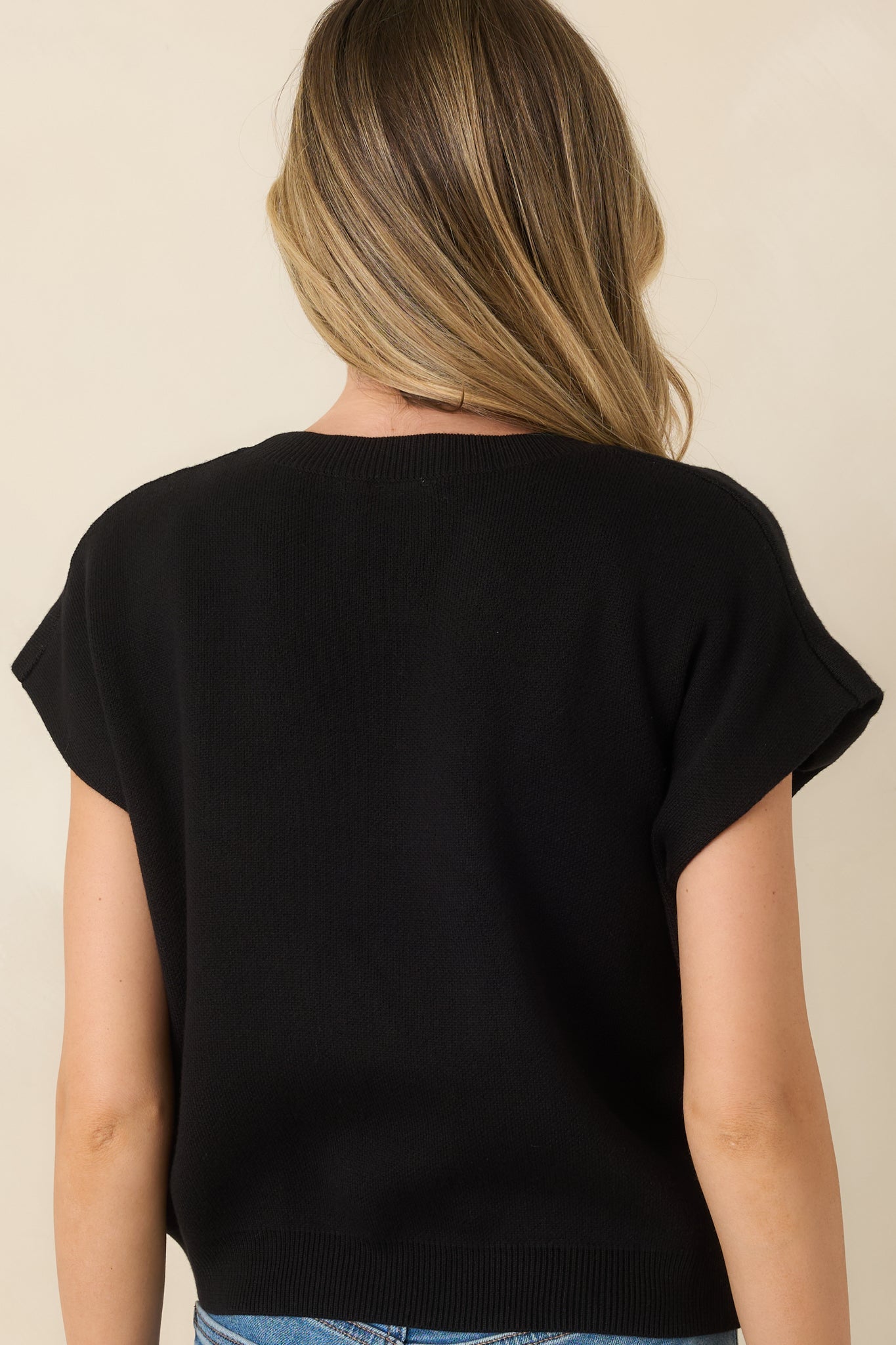 All Pulled Together Black Knit Sweater