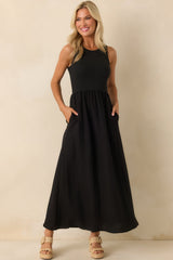 Z Supply Black Charlotte Rib Midi Dress
