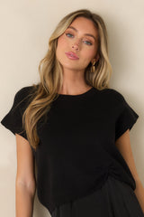 All Pulled Together Black Knit Sweater