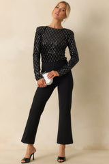 Shimmering Nights Black Sequin Bodysuit