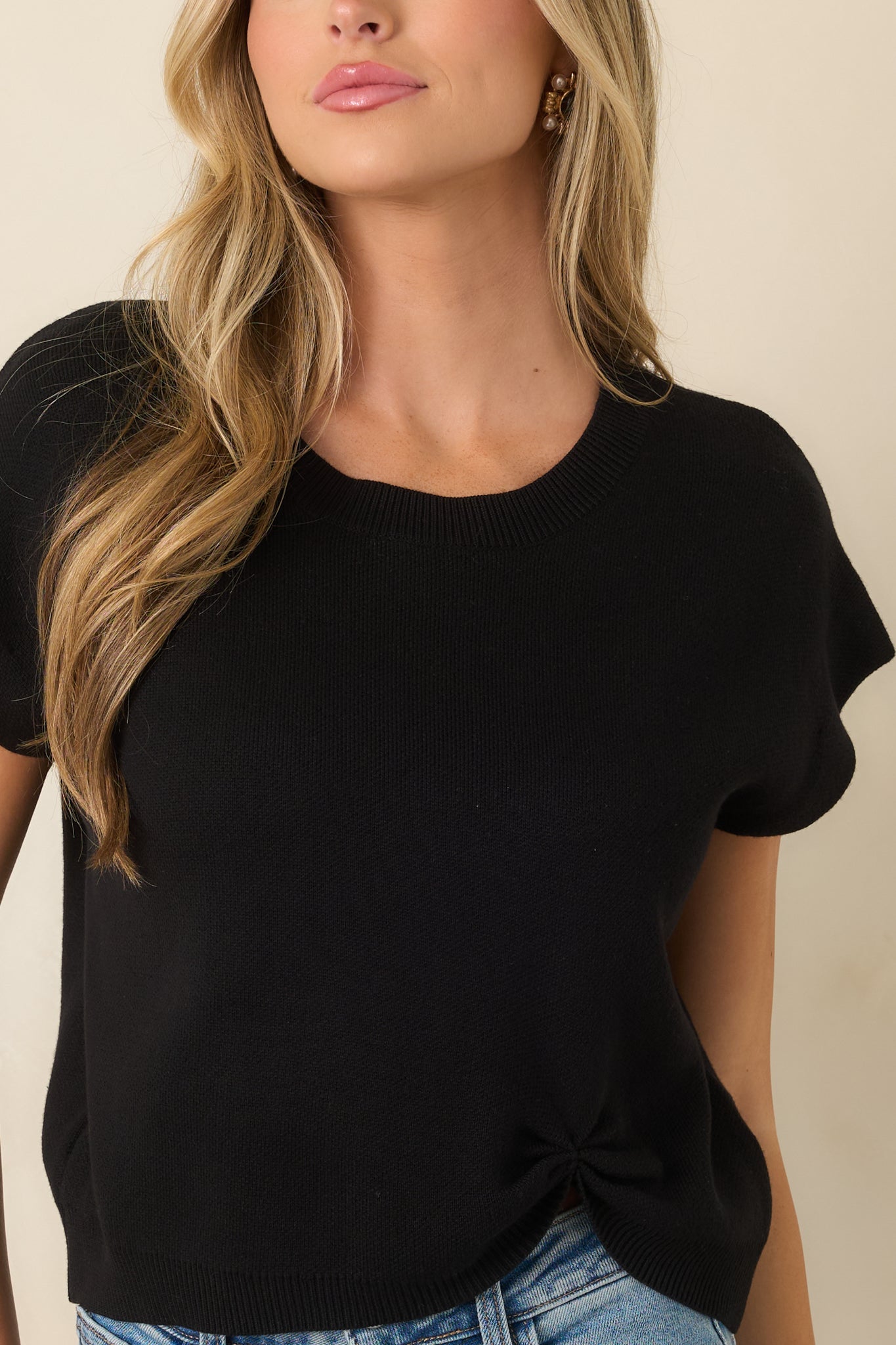 All Pulled Together Black Knit Sweater