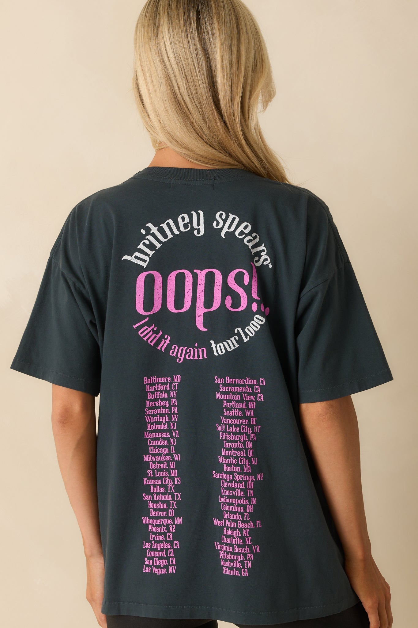 Britney Spears Black Cotton Oops I Did It Again Merch Tee