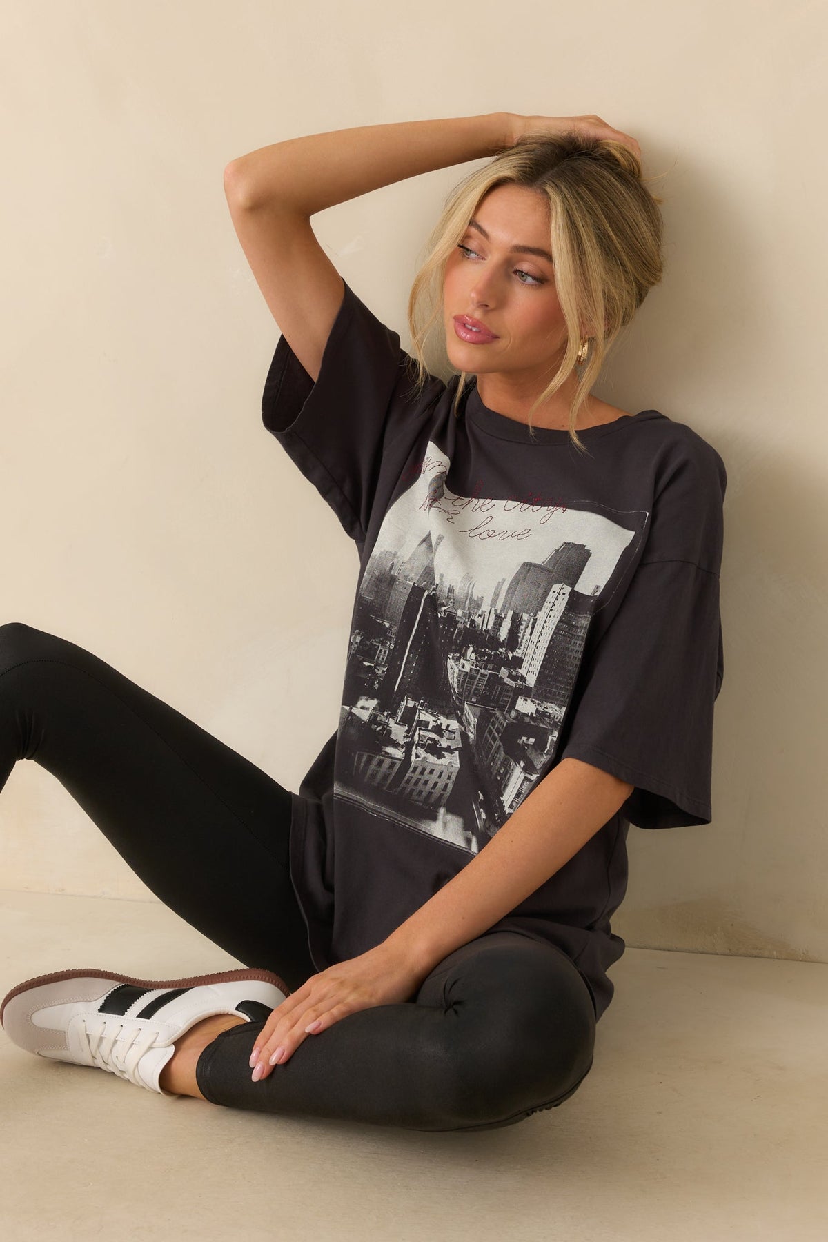 Z Supply Black Cotton Big Apple City Tee