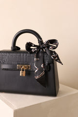 Same Time Tomorrow Black Faux Leather Structured Handbag