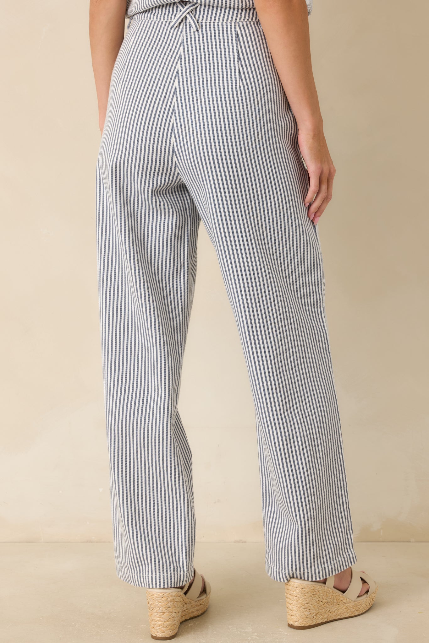 Ticket to Anywhere Blue Stripe Wide Leg Pants