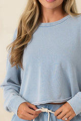 Z Supply Circuit Ocean Air Indigo Knit Sweatshirt