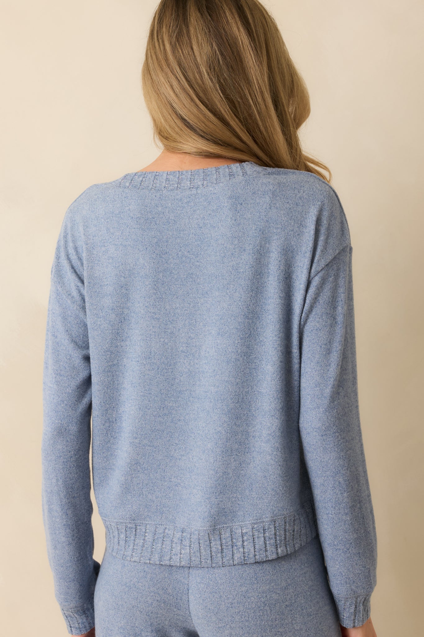 Z Supply Blue Velvet Courtney Soft V-Neck Sweater