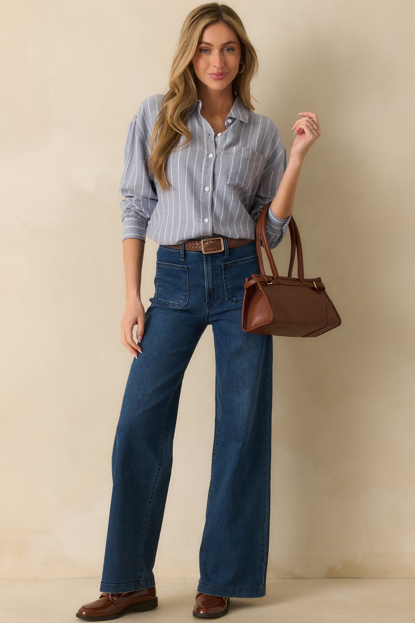 Z Supply Blue Velvet River Plaid Button Up