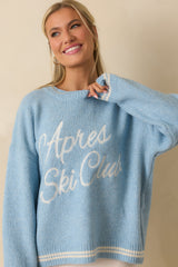Eat Après Love Powder Blue Knit Embroidered Sweater