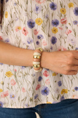 A Hint of Glow Blush Pink Multi Beaded Statement Bracelet