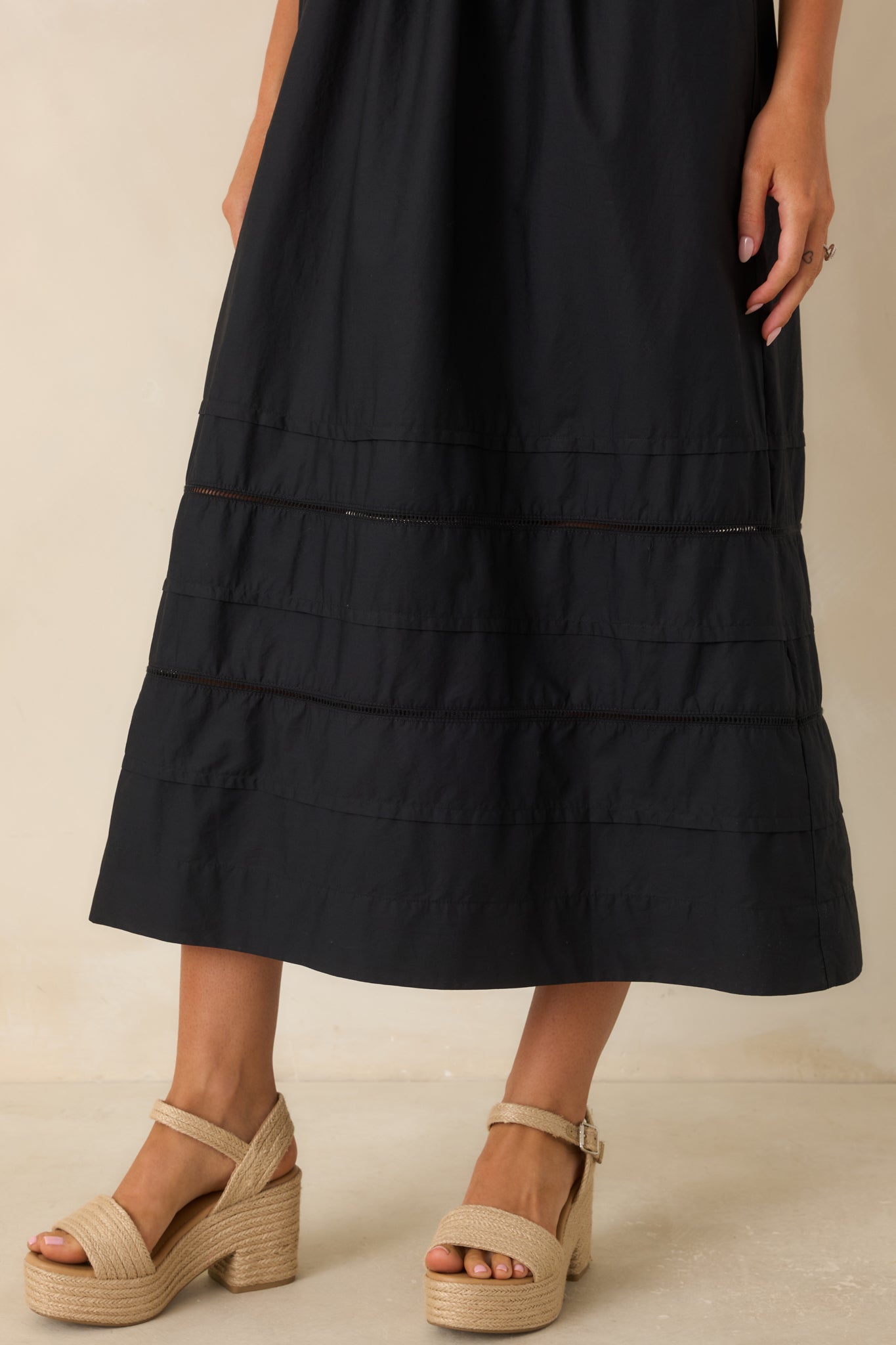 Z Supply Johanna Black Sleeveless Midi Dress