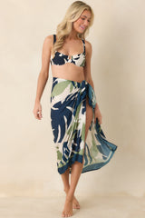 MINKPINK Azure Green & Blue Palm Leaves Bra Bikini Top