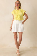 You Brighten My Day Yellow Scalloped Ruffle Top