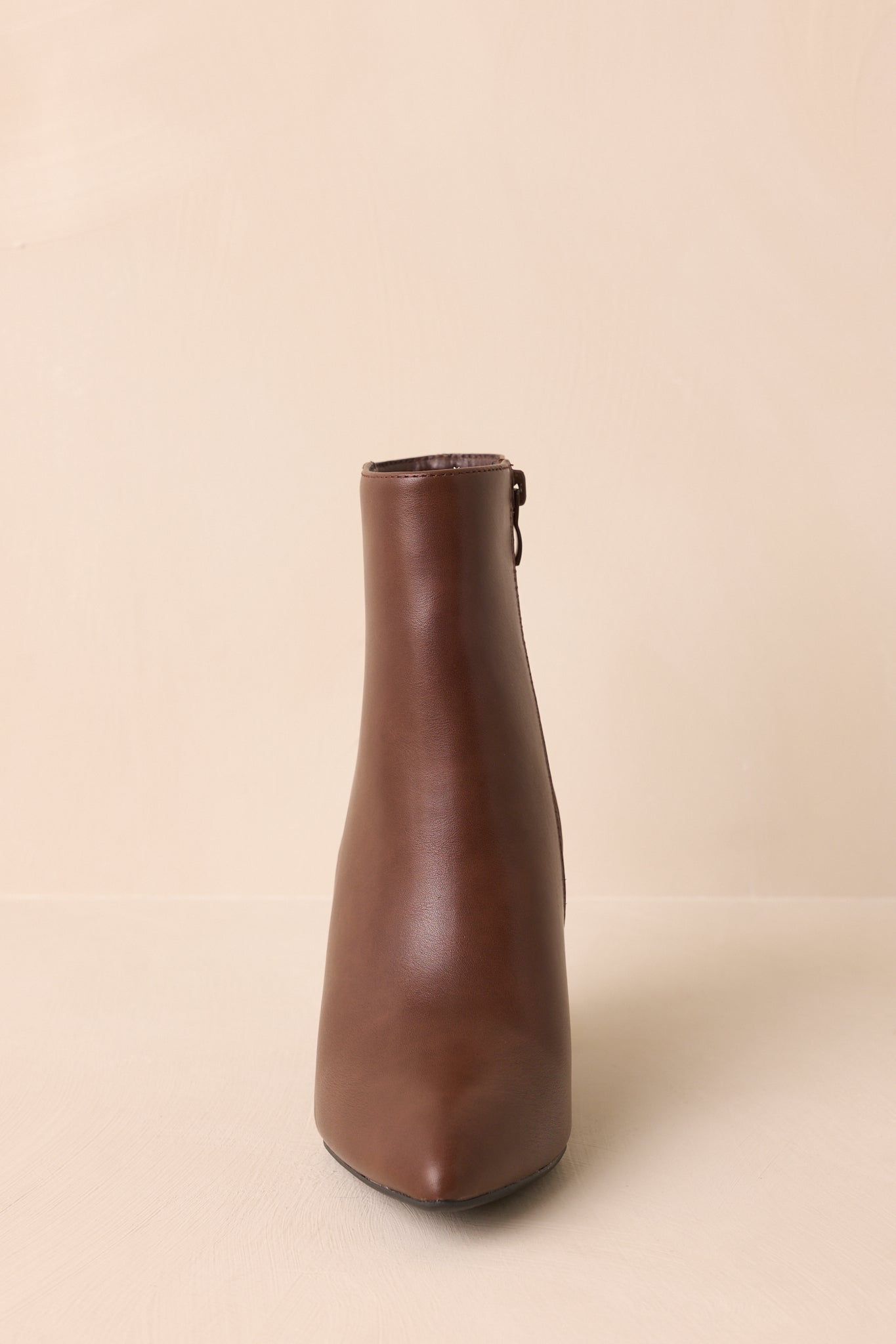 From Here On Brown Faux Leather Block Heel Ankle Boots