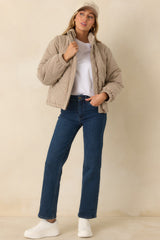 Warm Welcome Brown Gingham Puffer Coat