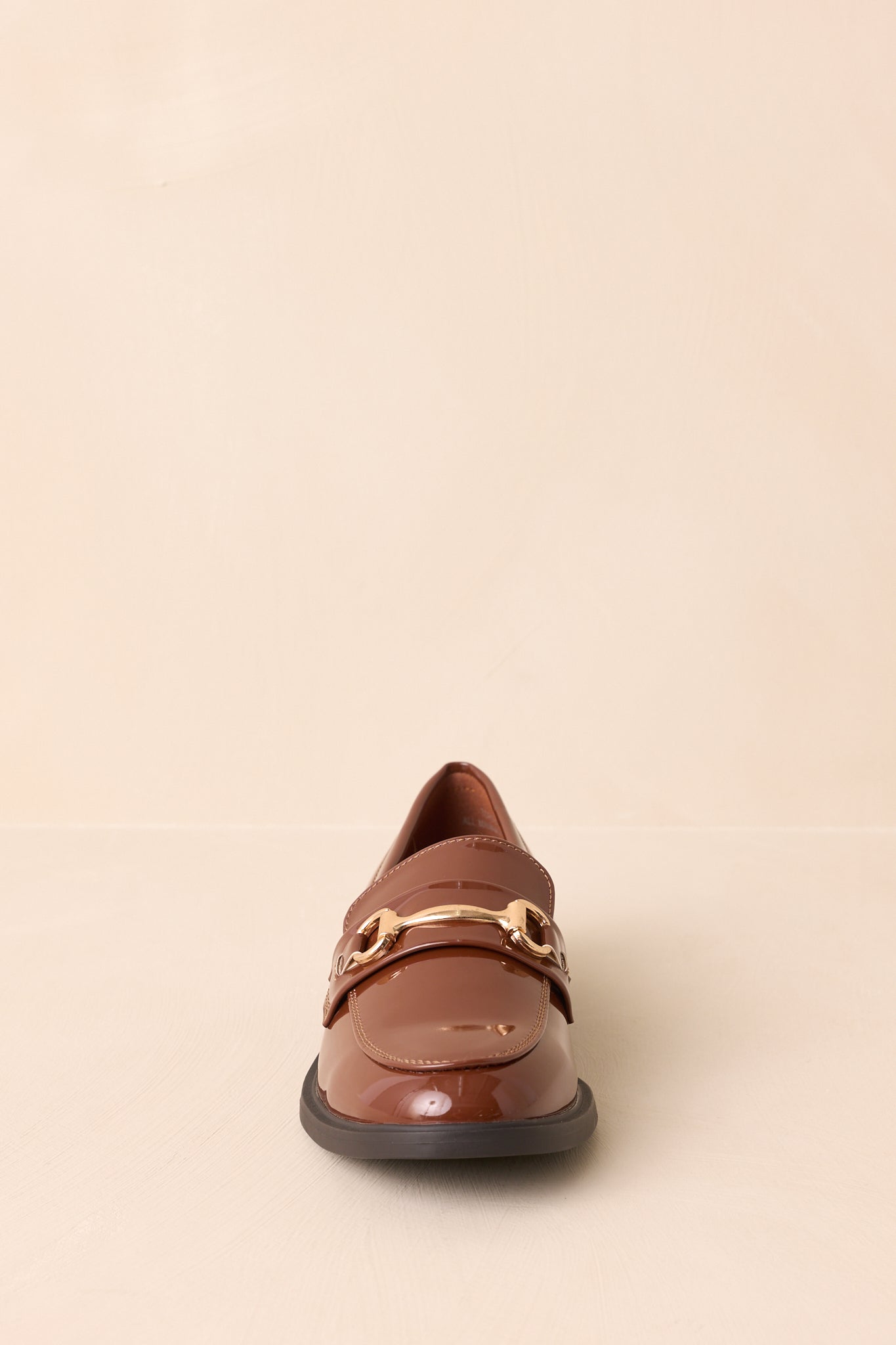 It All Made Sense Brown Patent Faux Leather Loafers
