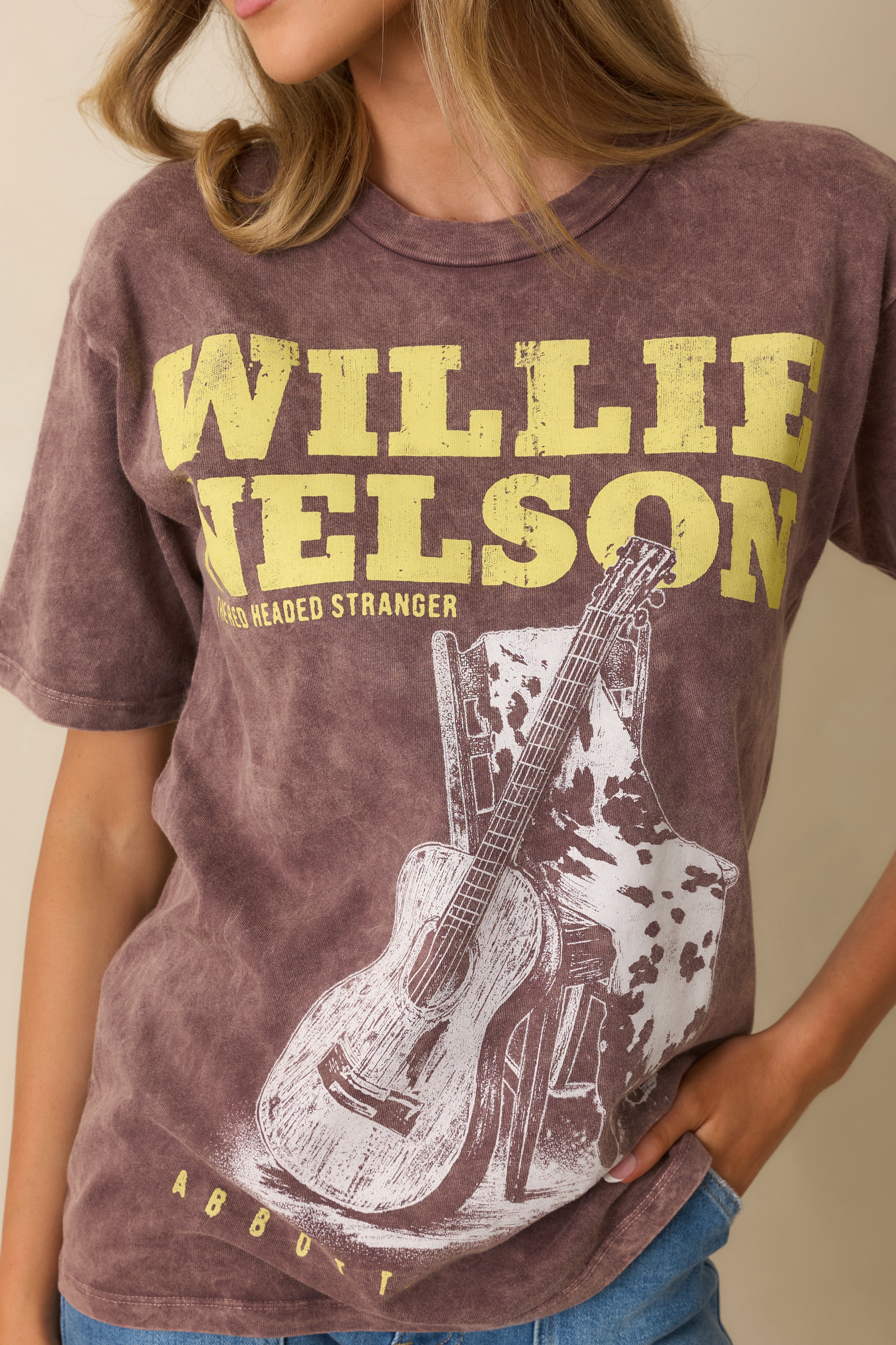 Willie Nelson Red Headed Stranger Brown Cotton Vintage Tee